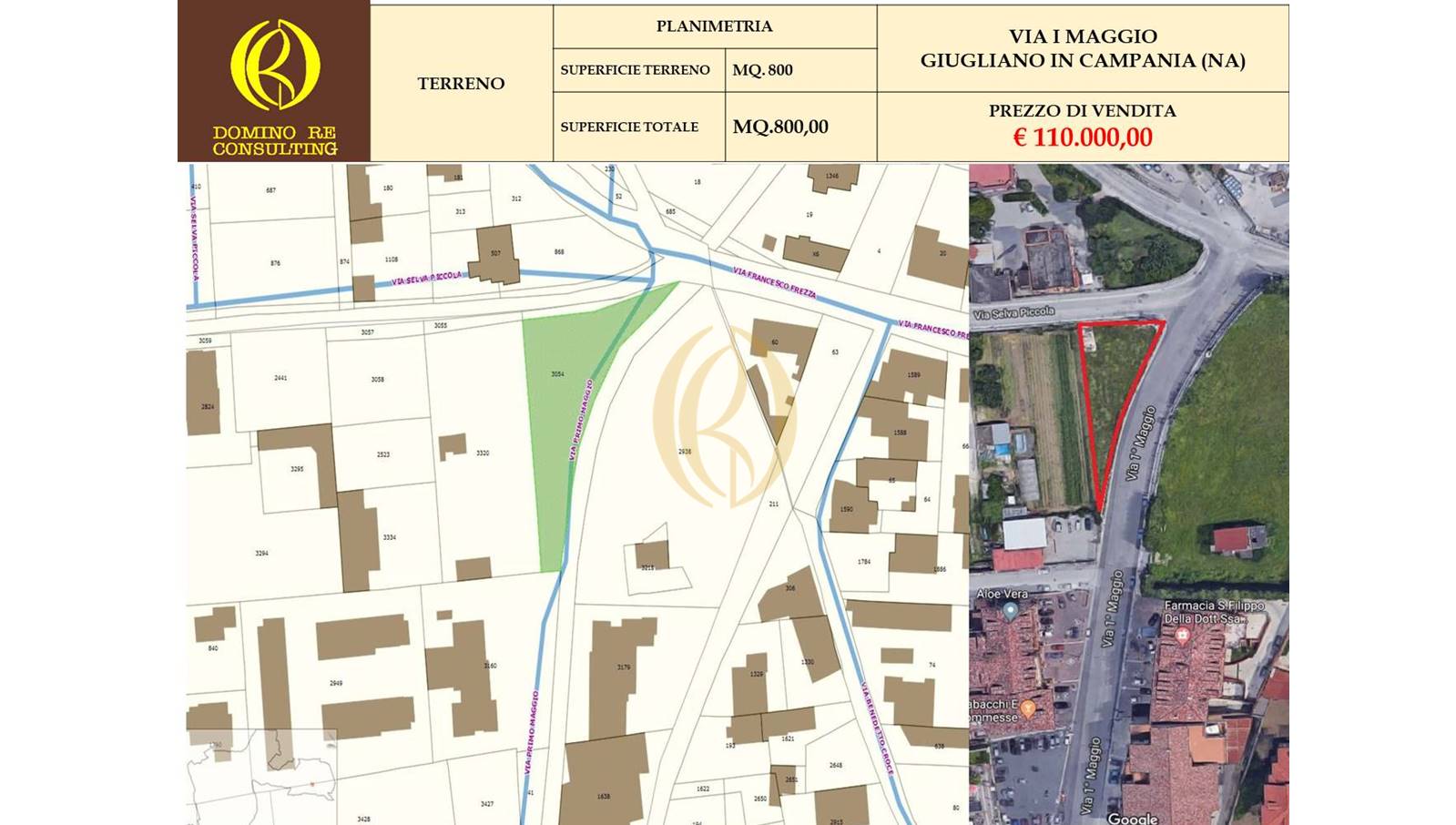 Terreno 800 mq  – Via I Maggio-Giugliano